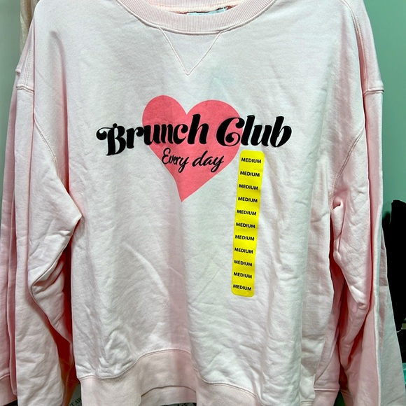 Pink Wildfox Brunch Club Everyday Crewneck New - Picture 6 of 14
